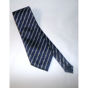 Viccini Silk Vintage Tie Mens Made In Italy~NAVY / GOLD~